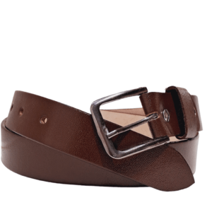 Minimart leather brown belt with sleek buckle