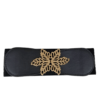 Close-up of Minimart’s Ladies Black Dress Belt showcasing the sleek black leather and polished metal buckle."
