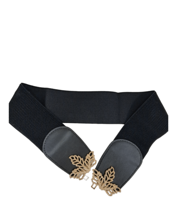 This image features Minimart’s Ladies Black Dress Belt. The belt is made from high-quality black leather, known for its smooth texture and durability. It includes a sleek metal buckle that adds a touch of sophistication. Designed to be adjustable, it ensures a perfect fit for various waist sizes. This versatile belt is ideal for both formal and casual attire, enhancing your outfit with a touch of classic elegance."