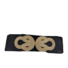 Close-up of Minimart’s Ladies Belt for Long Dress, featuring smooth black leather and a stylish metal buckle."