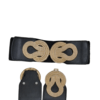 Close-up of Minimart’s Ladies Belt for Long Dress, featuring smooth black leather and a stylish metal buckle."